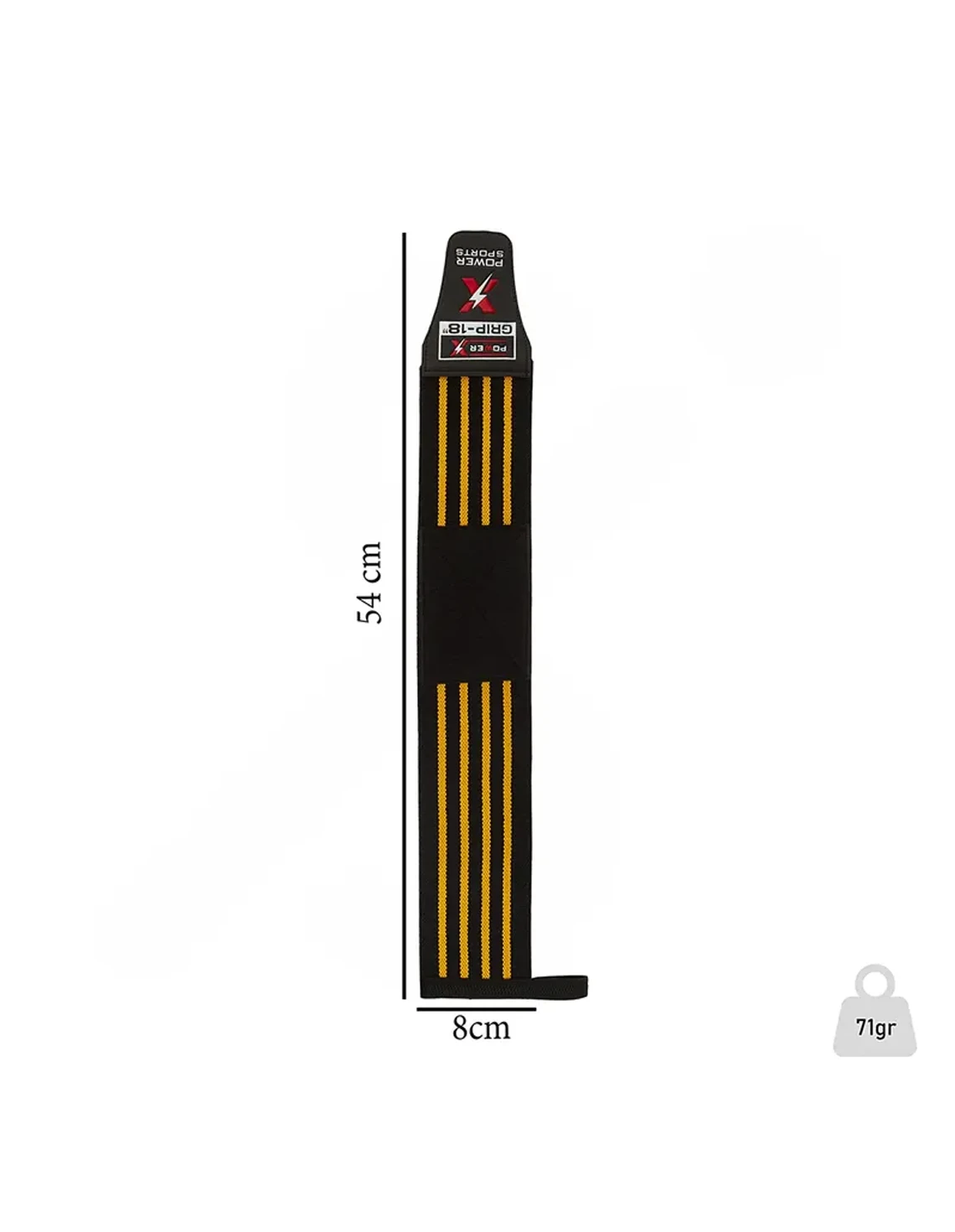 مچ بند Unisex بدون برند جفتی چسبی بندی پاور ایکس گریپ 18 54*8 سانتیمتری B